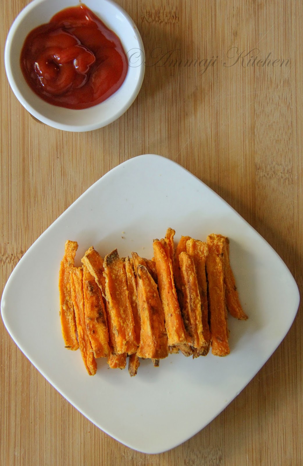 Baked Sweet Potato Fries | Indian Food Recipes | Ammaji Kitchen