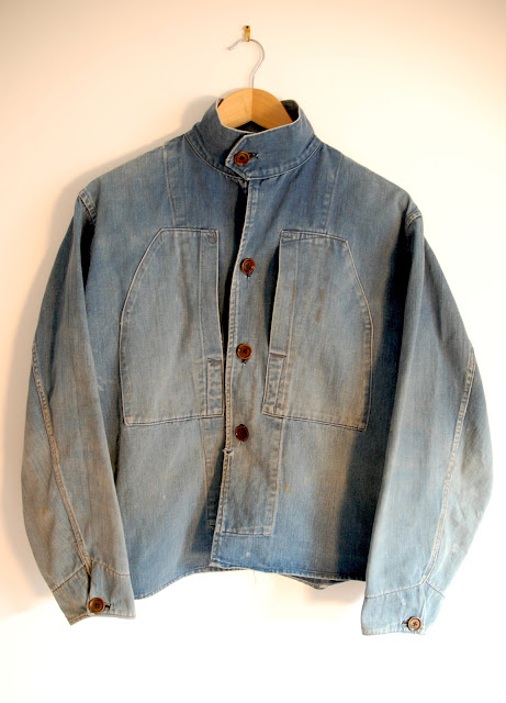 The Vintage Catalogue: 1930 French Navy chore cotton denim jacket 