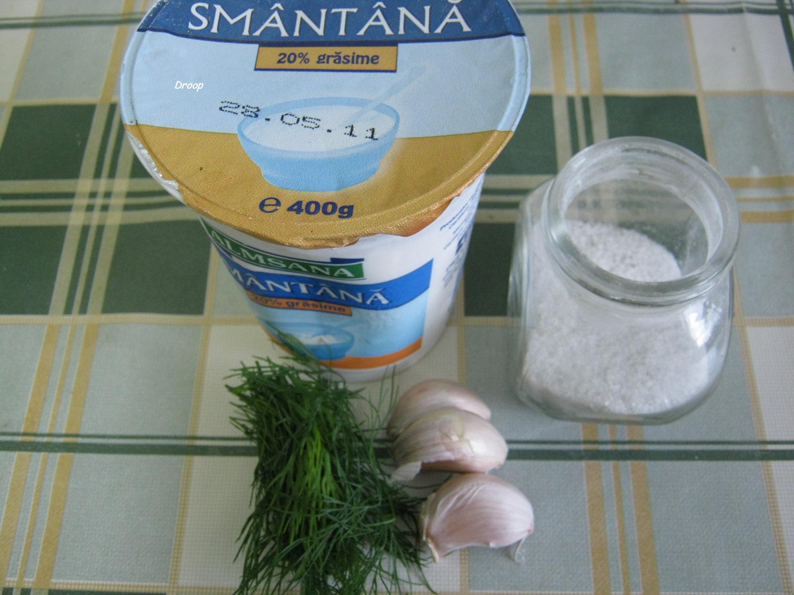 Droopi's everything (but the kitchen sink) Mujdei cu smantana / Garlic Sauce with Sour Cream