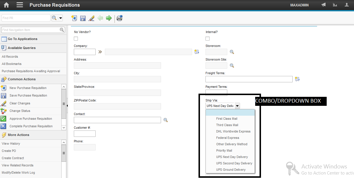 Add a Combo-box Control in PR using ALN Domain or Object in Database ...