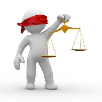 Person holding scales of justice