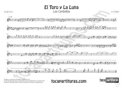 Partitura de El Toro y la Luna para Saxofón Alto 1º Sheet Music for Alto Saxophone 1º 