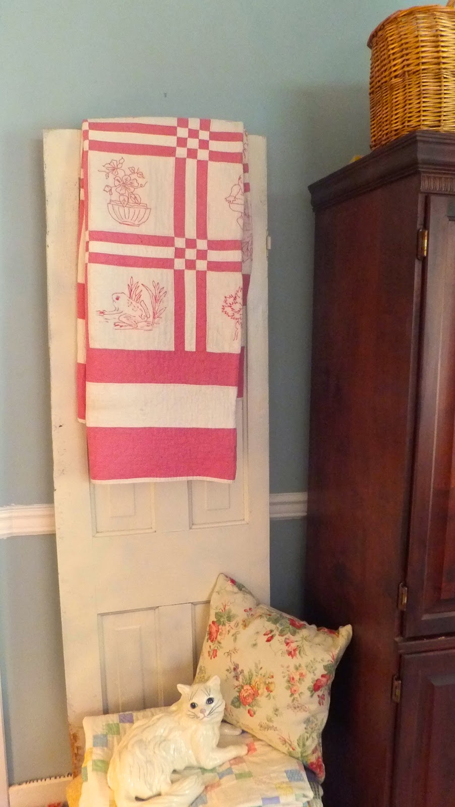 Ash Tree Cottage Old Door Quilt Display