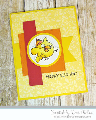 Happy Bird-day card-designed by Lori Tecler/Inking Aloud-stamps from Paper Smooches