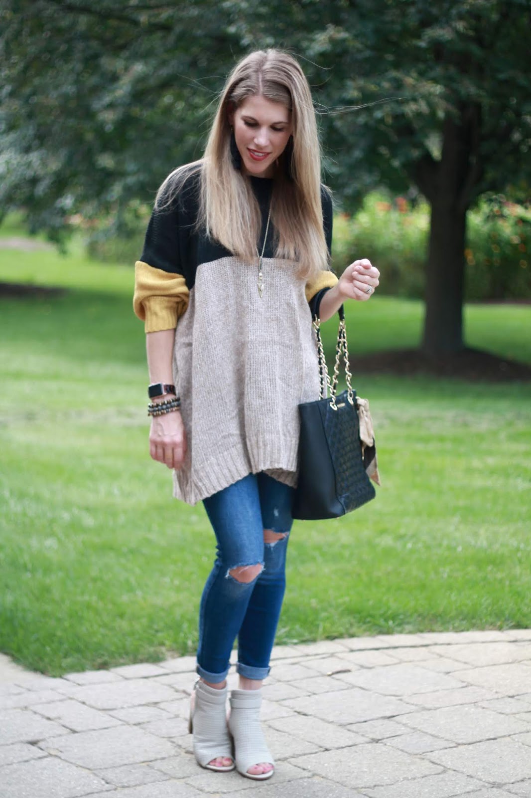 Colorblock Tunic Sweater for Fall & Confident Twosday Linkup