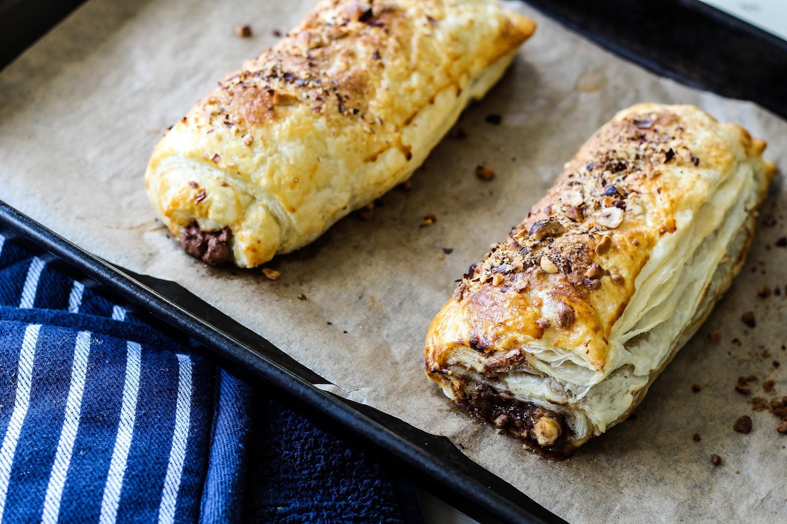 The Spoon and Whisk Banana Chocolate Hazelnut Pastry Rolls