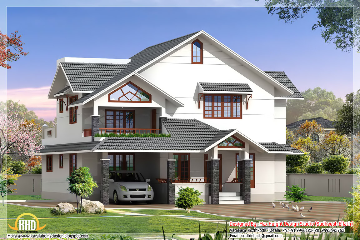 Indian style 3D  house  elevations home  appliance