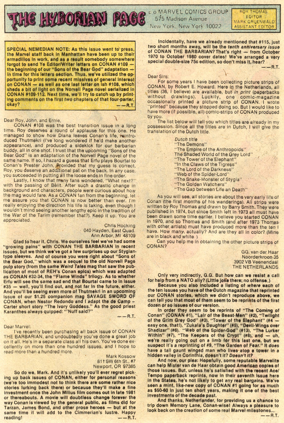 Conan the Barbarian (1970) Issue #113 #125 - English 21