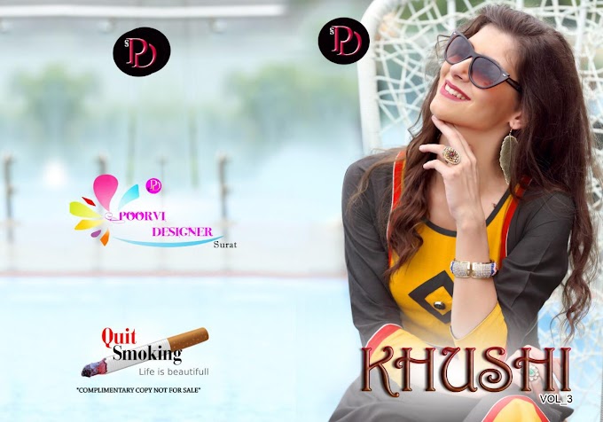 Poorvi designer Khushi vol 3 Casual wear kurtis catalog wholesaler