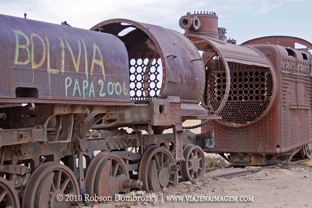 cemitétio de trens em Uyuni, Bolívia
