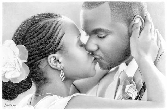 Image result for black couple kissing during exchange of vows