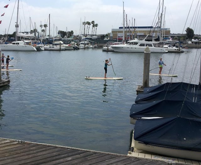 eclectically modern Paddleboard Yoga, Marina del Rey