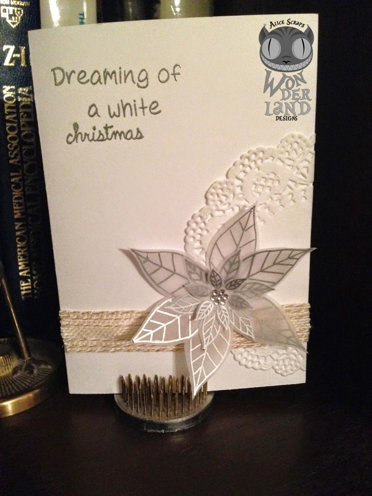 White Christmas by Alice Scraps Wonderland + more inspiration on her blog for scrapbooking and handmade cards! White Christmas