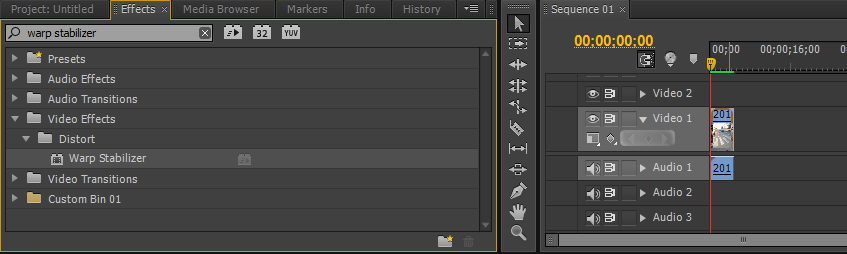 warp stabilizer requires clip dimensions to match sequence (fix by nesting) warp stabilizer requires clip dimensions to match sequence (fix by nesting)
