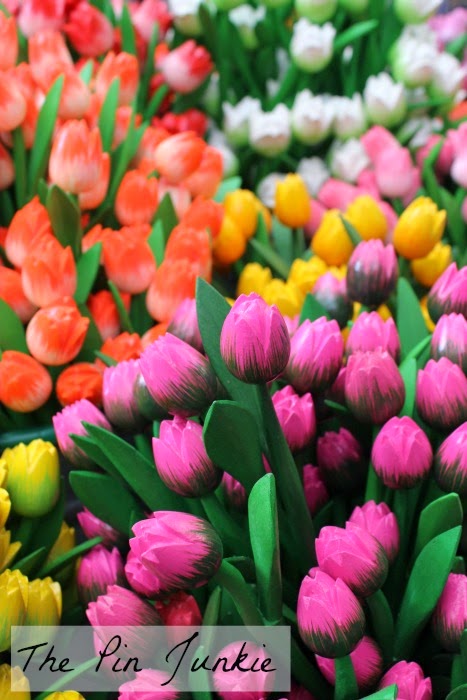 wooden tulips Amsterdam