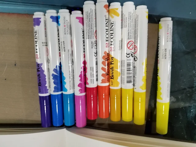 ecoline, ecoline watercolor markers, watercolor markers