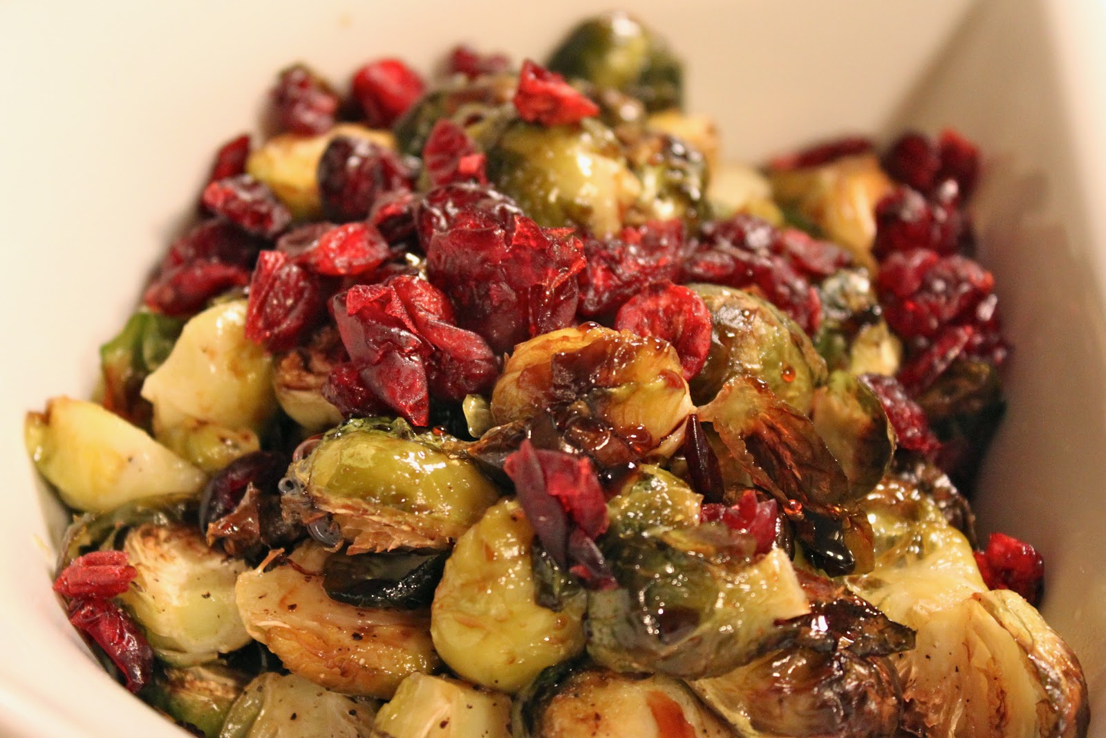 Explore Love Eat Brussels Sprouts with Balsamic and Cranberries