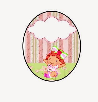 Toppers or Free Printable Candy Bar Strawberry Shortcake Baby Party Labels.