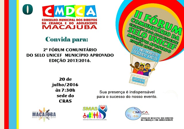 II Fórum Comunitário da criança e do Adolescente em Macajuba 