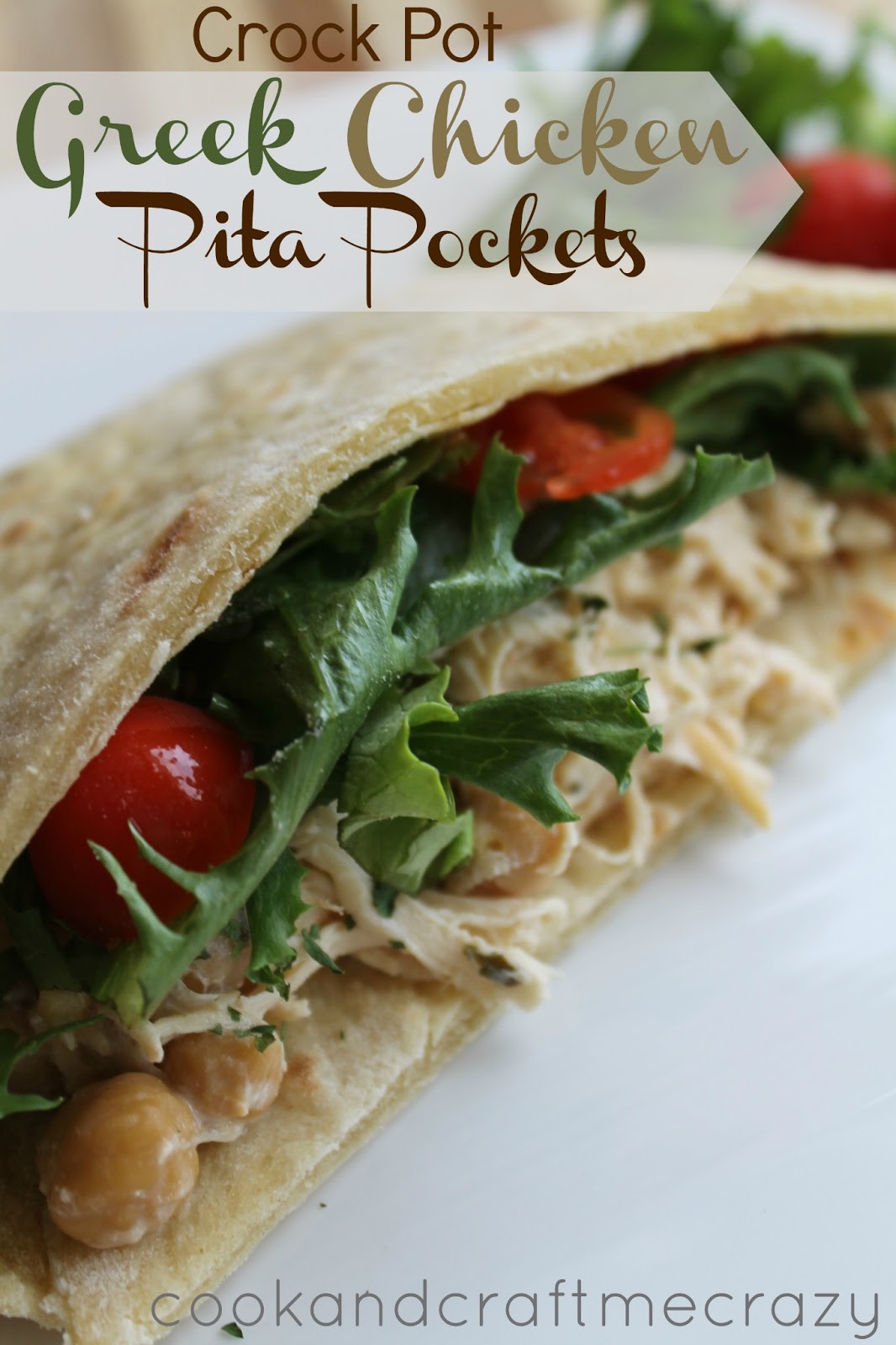 Cook and Craft Me Crazy Crock Pot Greek Chicken Pita Pockets