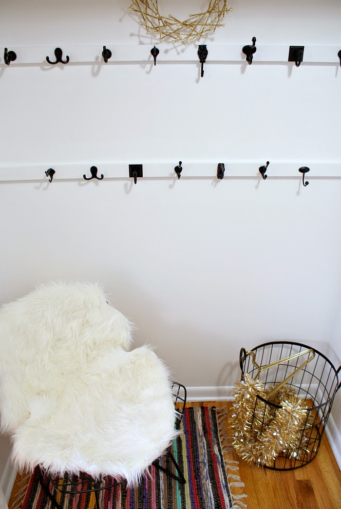 DIY coat closet makeover for holiday guests