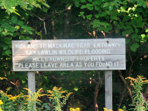 Midland to Mackinac Trail sign