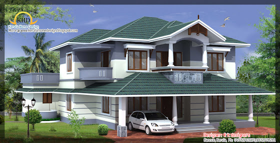 awesome house designs - 2850 Sq. Ft (265 Square Meter)