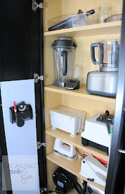 Utility Organizer Cabinet used for storing small appliances :: OrganizingMadeFun.com