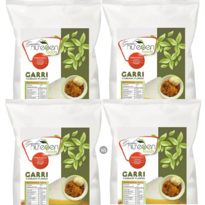 Nu'eden Garri Ijebu: Organic Cassava Gari Flakes - Crunchy Sharp-tasting Granular Flour for Drinking and Making Eba - Naija Grocery