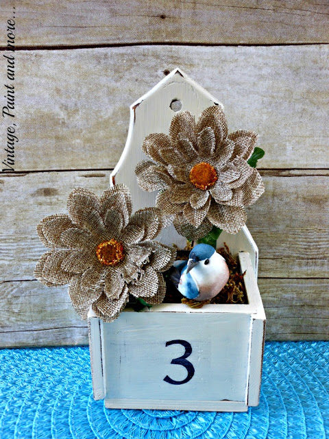 vintage box recycled into flower box with chalk paint