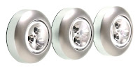 Fulcrum LED Battery-Operated Stick-On Tap Light, Silver, 3 Pack product image