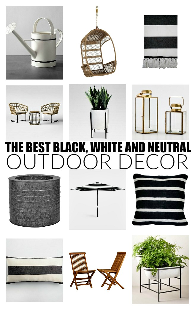 Friday Favorites Black, White and Neutral Outdoor Decor Little House
