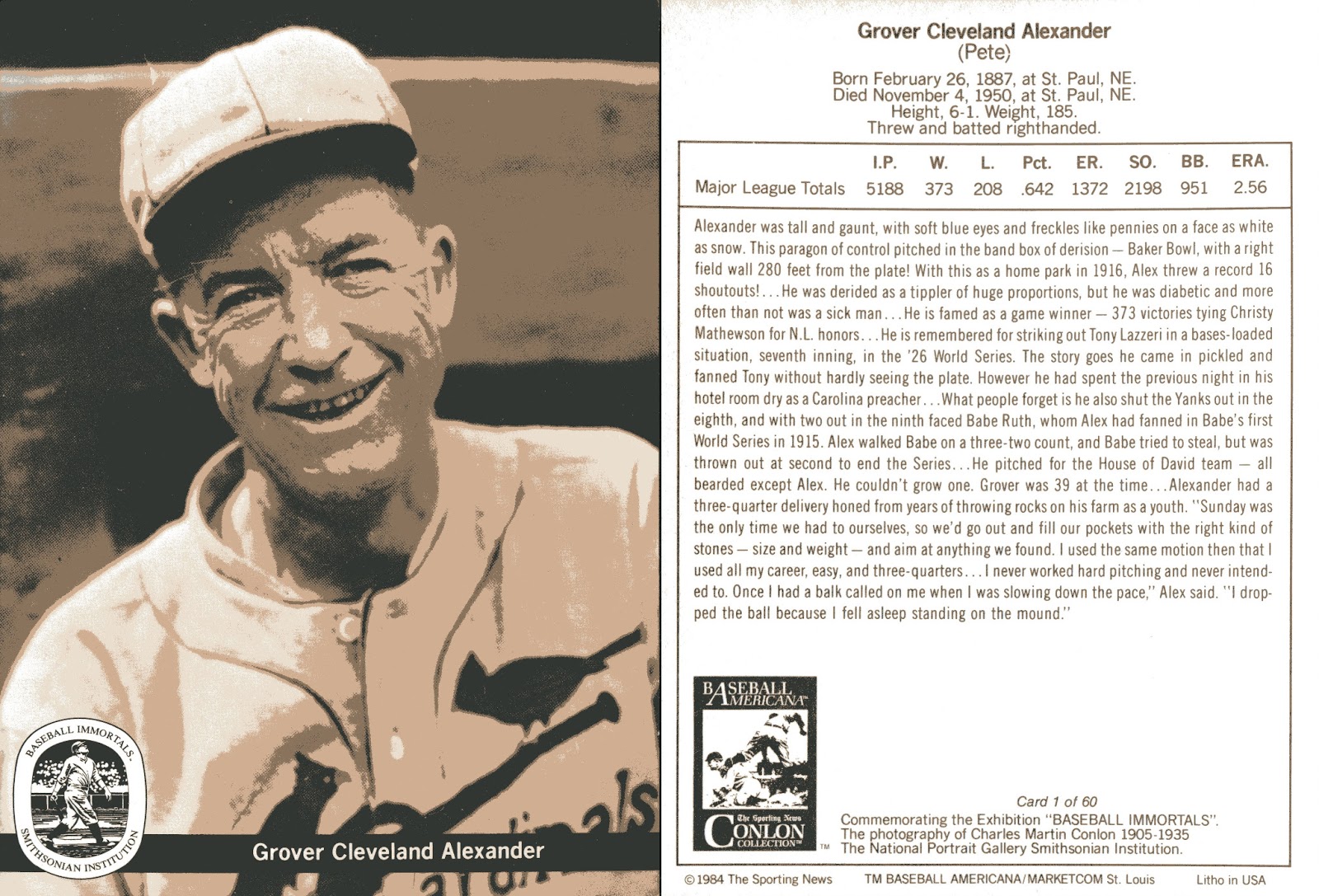 the Conlon Baseball Card Collector * 1984 "Baseball