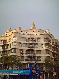 Front View of Casa Mila or La Pedrera by Gaudi
