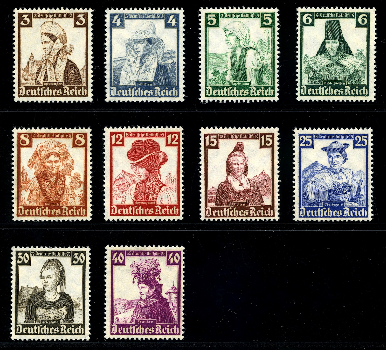 Germany Stamps Collection For Sale Germany 1938 (4 Oct) B69/78