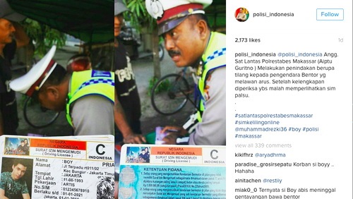Bikin Ngakak! Terkena Razia Polisi, Pengendara Ini Malah Tunjukkan SIM 'Anak Jalanan'