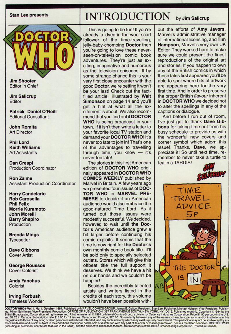 Doctor Who (1984) issue 1 - Page 2