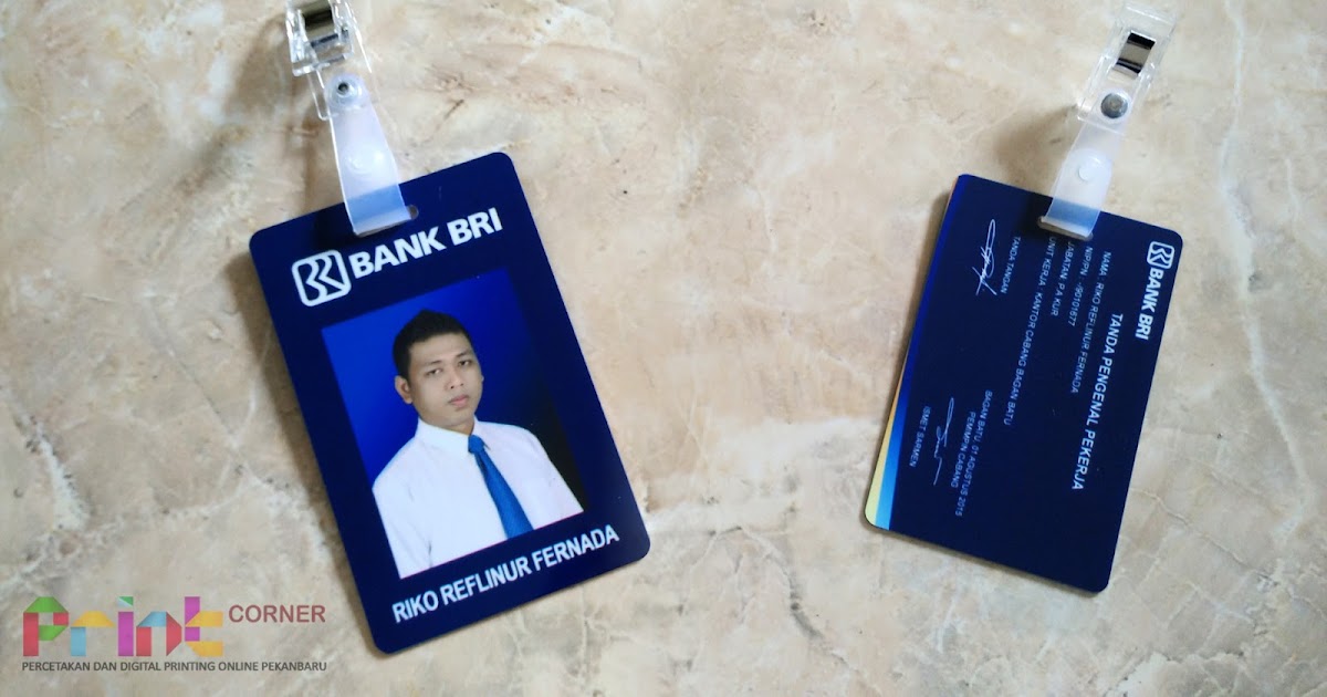 Pesanan ID Card Bank BRI Pekanbaru Print Corner