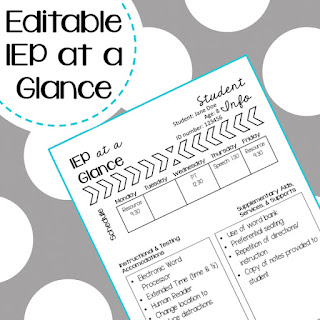 iep at a glance sheet.