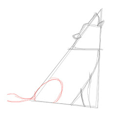 wolf howling legs draw hind step drawing drawings pencil sketch head sketches snout line paw then curved erase ink lines
