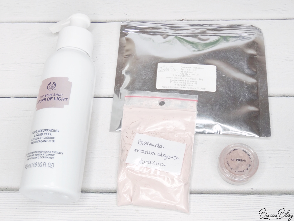 The Body Shop Liquid Peel, Bielenda maska algowa peel off, Annabelle Minerals Ice Cream