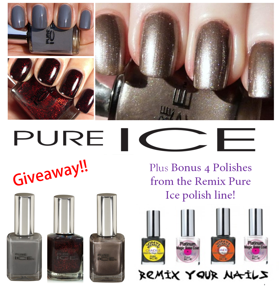 Pure Ice 7 bottles of Nail Polish Giveaway!