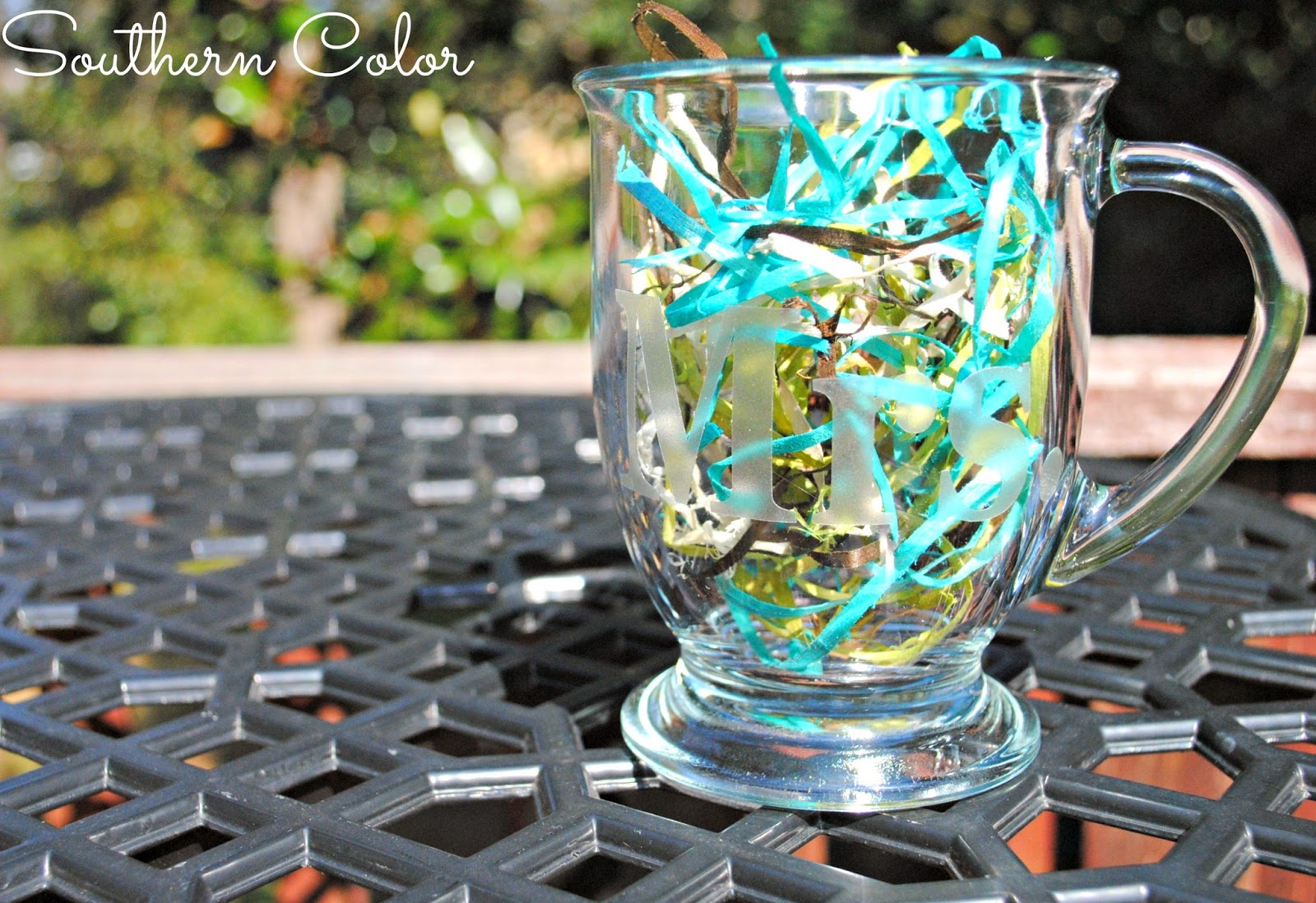 Southern Color Etched Glass Vinyl Coffee Mugs