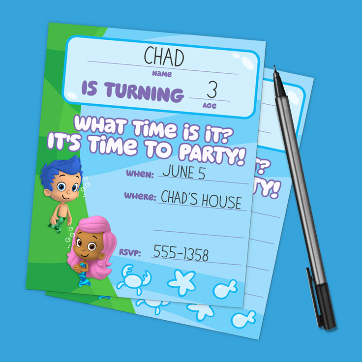 Download Free Musings Of An Average Mom Bubble Guppies Party Printables PSD Mockup Template