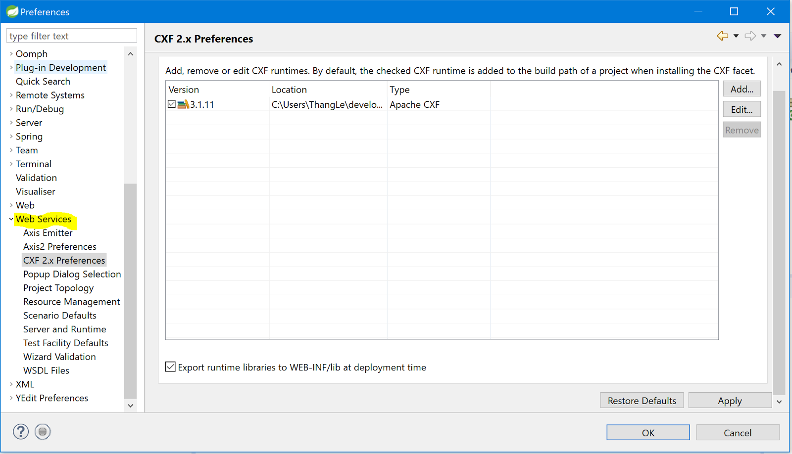 Thang Le SOAP web services standalone application with CXF framework