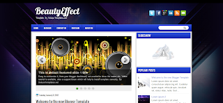 BeautyEffect Blogger Template design for music related blogger blog's