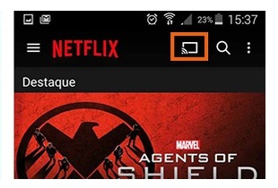 Como faço para transmitir apps como  ou Netflix do meu