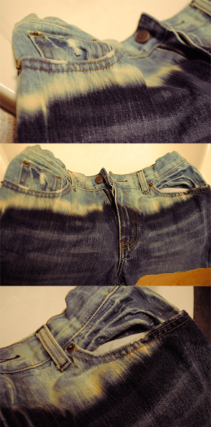 *DIY* Bleached Ombre Shorts ~ Half Moon