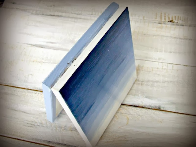 Niebieskie pudełko hand made ombre - Eco Manufaktura pracownia decoupage i hand made