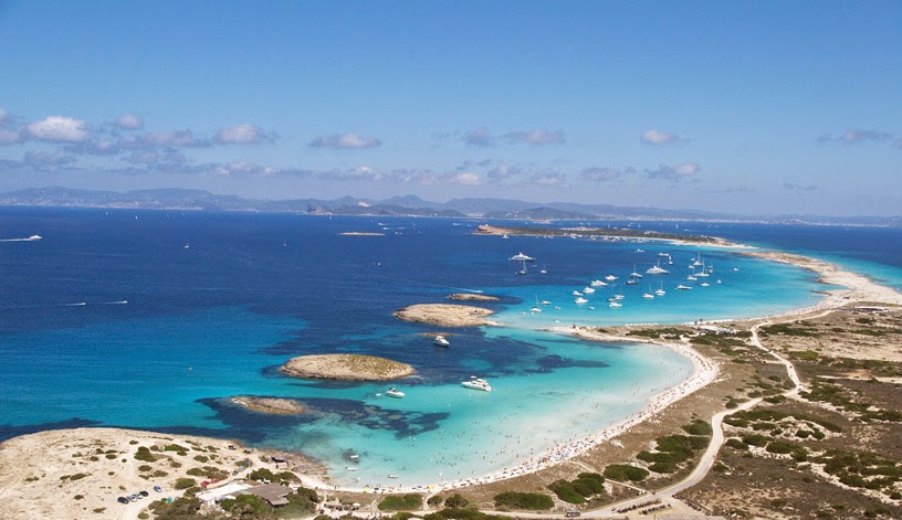 Panorámica de la costa de Formentera, Islas Baleares